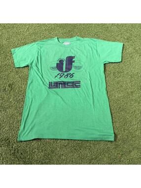 Vintage 80s 1986 UNCC First Union Graphic T Shirt USA Made Green Large 49ers
